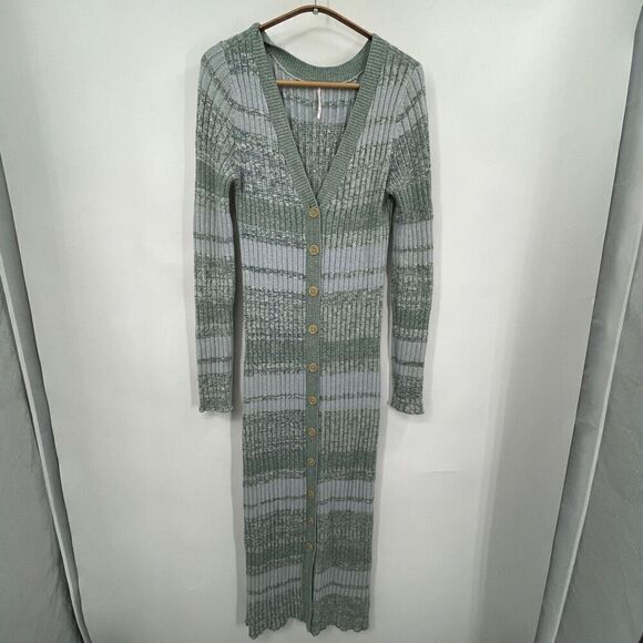 Free People Green and Gray Maxi Dress - Picture 1 of 9